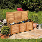  - 47 Gallon Acacia Wood Storage Bench Box for Patio Garden Deck - Outdoor Style Company