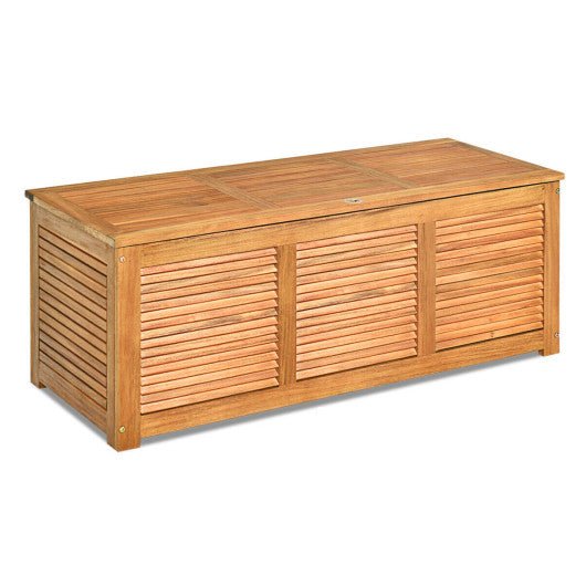  - 47 Gallon Acacia Wood Storage Bench Box for Patio Garden Deck - Outdoor Style Company