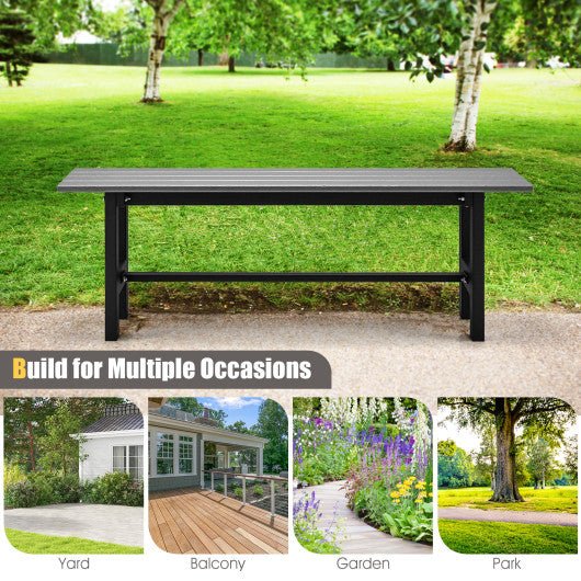  - 47 Inch Outdoor Chair with Slatted Seat Plastic Coated Iron Frame - Outdoor Style Company