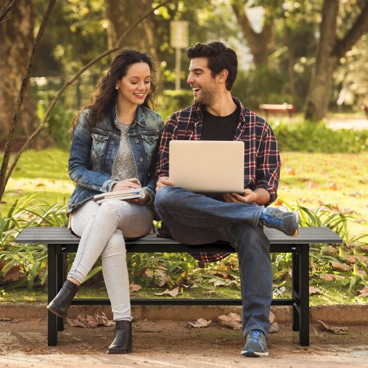  - 47 Inch Outdoor Chair with Slatted Seat Plastic Coated Iron Frame - Outdoor Style Company