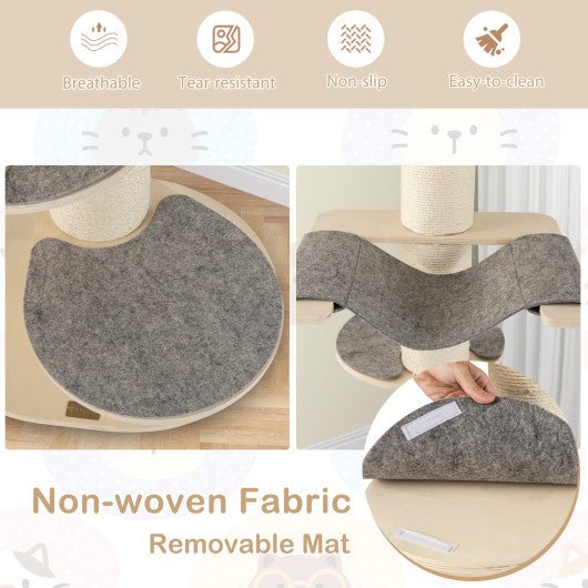  - 47 Inches Cat Tree for Indoor Cats with Thickened Sisal Scratching Posts - Outdoor Style Company