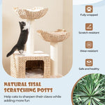  - 48 Inch Cattail Cat Tower with Sisal Scratching Posts Perch and Condo - Outdoor Style Company