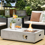  - 48 Inch Outdoor Concrete Fire Pit with Lava Rocks - Outdoor Style Company