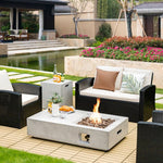  - 48 Inch Outdoor Concrete Fire Pit with Lava Rocks - Outdoor Style Company