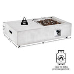  - 48 Inch Outdoor Concrete Fire Pit with Lava Rocks - Outdoor Style Company