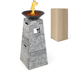  - 48 Inch Propane Fire Bowl Column with Lava Rocks and PVC Cover - Outdoor Style Company