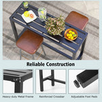  - 48/55 Inch Outdoor Bar Table with Waterproof Top and Heavy - duty Metal Frame - Outdoor Style Company