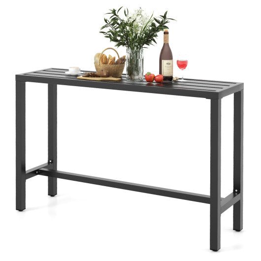  - 48/55 Inch Outdoor Bar Table with Waterproof Top and Heavy - duty Metal Frame - Outdoor Style Company