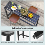  - 48/55 Inch Outdoor Bar Table with Waterproof Top and Heavy - duty Metal Frame - Outdoor Style Company