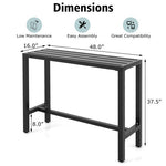  - 48/55 Inch Outdoor Bar Table with Waterproof Top and Heavy - duty Metal Frame - Outdoor Style Company