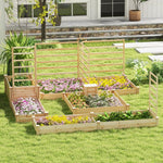  - 49 x 49 x 10 Inch Raised Garden Bed with Compost Bin and Open - ended Bottom - Outdoor Style Company