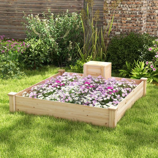  - 49 x 49 x 10 Inch Raised Garden Bed with Compost Bin and Open - ended Bottom - Outdoor Style Company