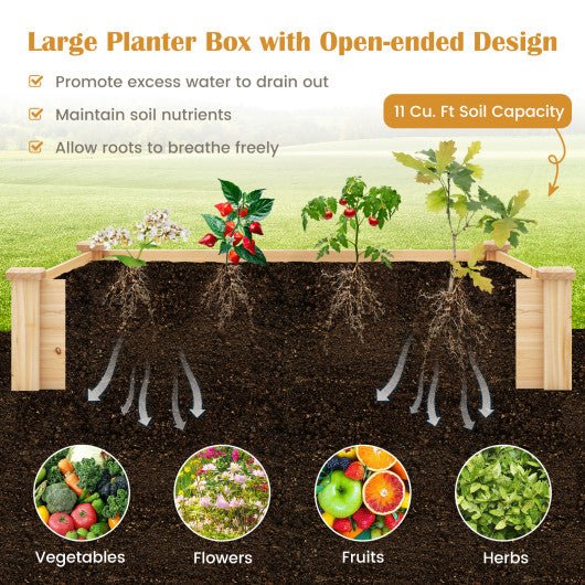  - 49 x 49 x 10 Inch Raised Garden Bed with Compost Bin and Open - ended Bottom - Outdoor Style Company