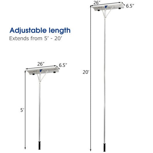  - 5 - 20 Feet Extendable Aluminum Snow Roof Rake with Wheels Handle - Outdoor Style Company