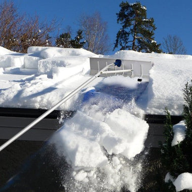  - 5 - 20 Feet Extendable Aluminum Snow Roof Rake with Wheels Handle - Outdoor Style Company