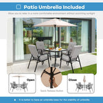  - 5 Feet Patio Square Market Table Umbrella Shelter with 4 Sturdy Ribs - Outdoor Style Company