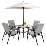  - 5 Feet Patio Square Market Table Umbrella Shelter with 4 Sturdy Ribs - Outdoor Style Company