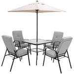  - 5 Feet Patio Square Market Table Umbrella Shelter with 4 Sturdy Ribs - Outdoor Style Company