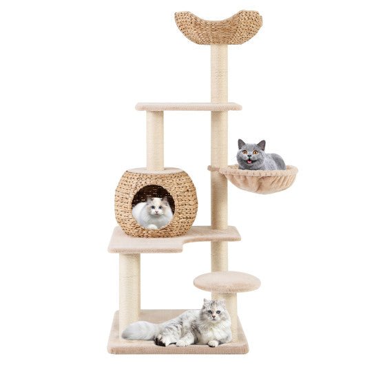  - 5 - Layer Climbing Cat Tree with Sisal Scratching Posts and Washable Cushions - Outdoor Style Company