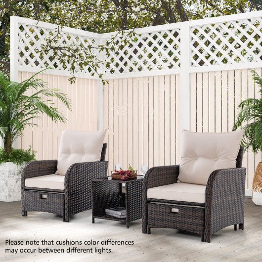  - 5 Piece Patio Conversation Set Outdoor Rattan Sofa Set with Coffee Table - Outdoor Style Company