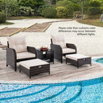  - 5 Piece Patio Conversation Set Outdoor Rattan Sofa Set with Coffee Table - Outdoor Style Company