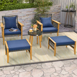  - 5 Piece Patio Furniture Set with Coffee Table and 2 Ottomans - Outdoor Style Company