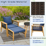  - 5 Piece Patio Furniture Set with Coffee Table and 2 Ottomans - Outdoor Style Company