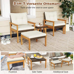  - 5 Piece Rattan Furniture Set with Square Coffee Table - Outdoor Style Company