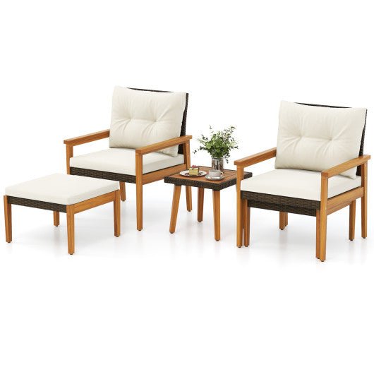  - 5 Piece Rattan Furniture Set with Square Coffee Table - Outdoor Style Company