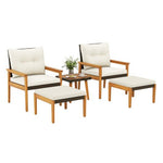  - 5 Piece Rattan Furniture Set with Square Coffee Table - Outdoor Style Company