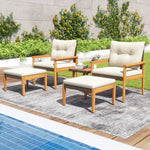  - 5 Piece Rattan Furniture Set with Square Coffee Table - Outdoor Style Company