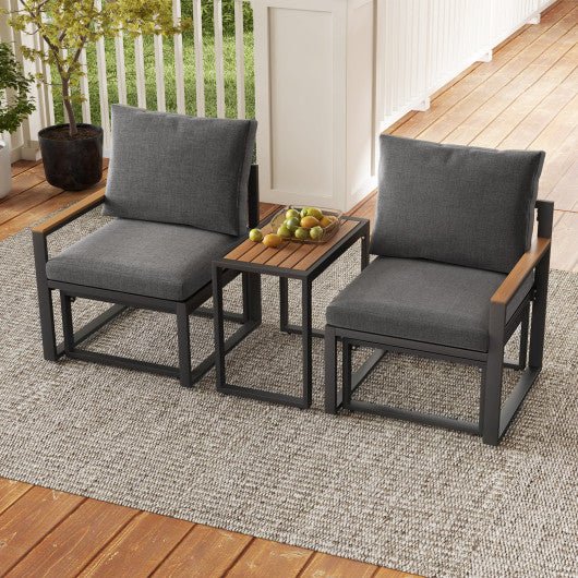  - 5 Pieces Aluminum Frame Weatherproof Outdoor Conversation Set with Soft Cushions - Outdoor Style Company