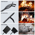  - 5 Pieces Fireplace Iron Standing Tools Set - Outdoor Style Company