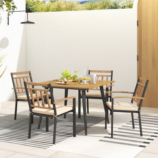  - 5 Pieces Patio Dining Set with Cushions and 1.9 inches Umbrella Hole - Outdoor Style Company