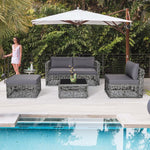  - 5 Pieces Patio PE Rattan Wicker Sofa Furniture Set - Outdoor Style Company