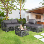  - 5 Pieces Patio PE Rattan Wicker Sofa Furniture Set - Outdoor Style Company