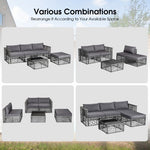  - 5 Pieces Patio PE Rattan Wicker Sofa Furniture Set - Outdoor Style Company