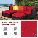  - 5 Pieces Patio Sectional Rattan Furniture Set with Ottoman Table - Outdoor Style Company