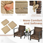  - 5 Pieces Patio Wicker Conversation Set with Soft Cushions for Garden Yard - Outdoor Style Company