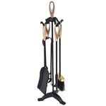  - 5 Pieces Rustic Heavy Duty Compact Wrought Iron Fireplace Tools Set - Outdoor Style Company