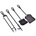  - 5 Pieces Rustic Heavy Duty Compact Wrought Iron Fireplace Tools Set - Outdoor Style Company