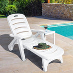  - 5 Position Adjustable Folding Lounger Chaise Chair on Wheels - Outdoor Style Company