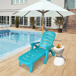  - 5 Position Adjustable Folding Lounger Chaise Chair on Wheels - Outdoor Style Company