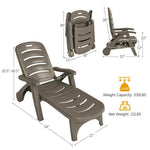  - 5 Position Adjustable Folding Lounger Chaise Chair on Wheels - Outdoor Style Company