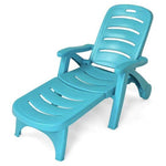  - 5 Position Adjustable Folding Lounger Chaise Chair on Wheels - Outdoor Style Company