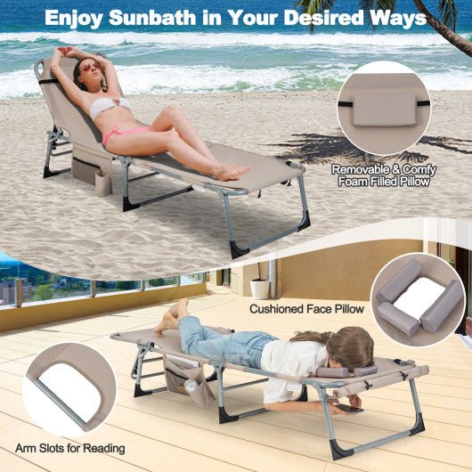  - 5 - position Outdoor Folding Chaise Lounge Chair - Outdoor Style Company