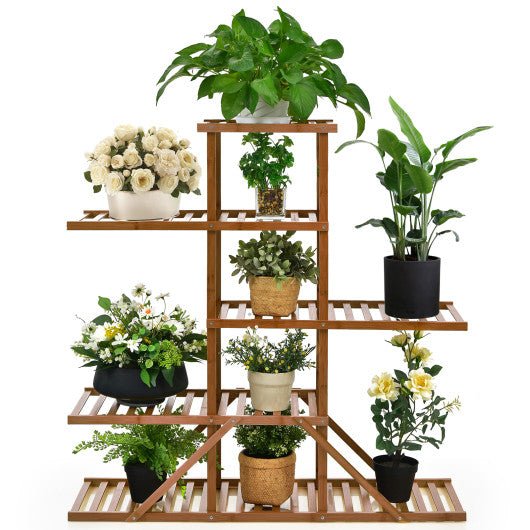  - 5 - tier 10 Potted Bamboo Plant Stand - Outdoor Style Company