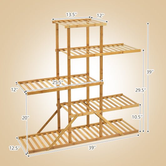  - 5 - tier 10 Potted Bamboo Plant Stand - Outdoor Style Company