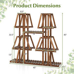  - 5 - Tier 10 Potted Wood Plant Stand for Multiple Plants - Outdoor Style Company