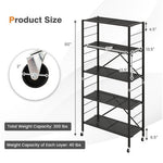  - 5 - Tier Adjustable Shelves with Wheels for Garage Kitchen Balcony - Outdoor Style Company